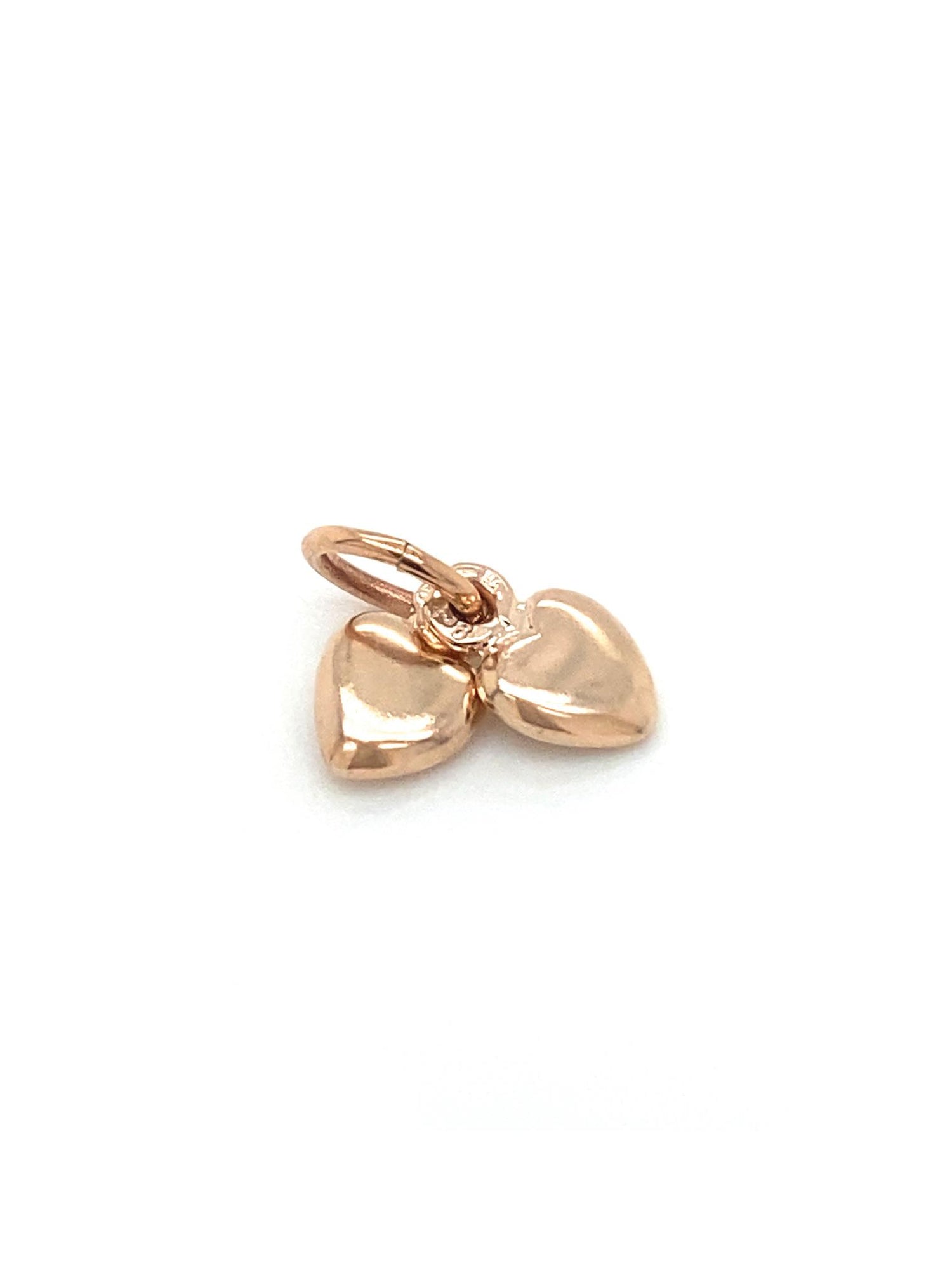 9ct Rose Gold Two Love Hearts Charm
