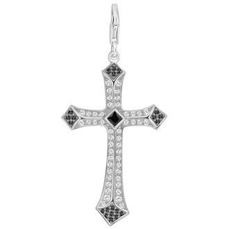 PASTICHE STERLING SILVER CZ LARGE CROSS HOOKED ON CLIP CHARM PENDANT QC081CZJCZ