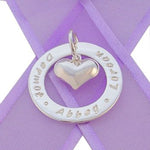 28mm CIRCLE OF LIFE PERSONALISED 14mm HEART CHARM NAME PENDANT -28mmFP136-14mmHEART
