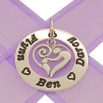 28mm CIRCLE OF LIFE PERSONALISED FAMILY NAME PENDANT & 16mm MOTHER & BABY CHILD CHARM -28mm-FP136-KB47-NC