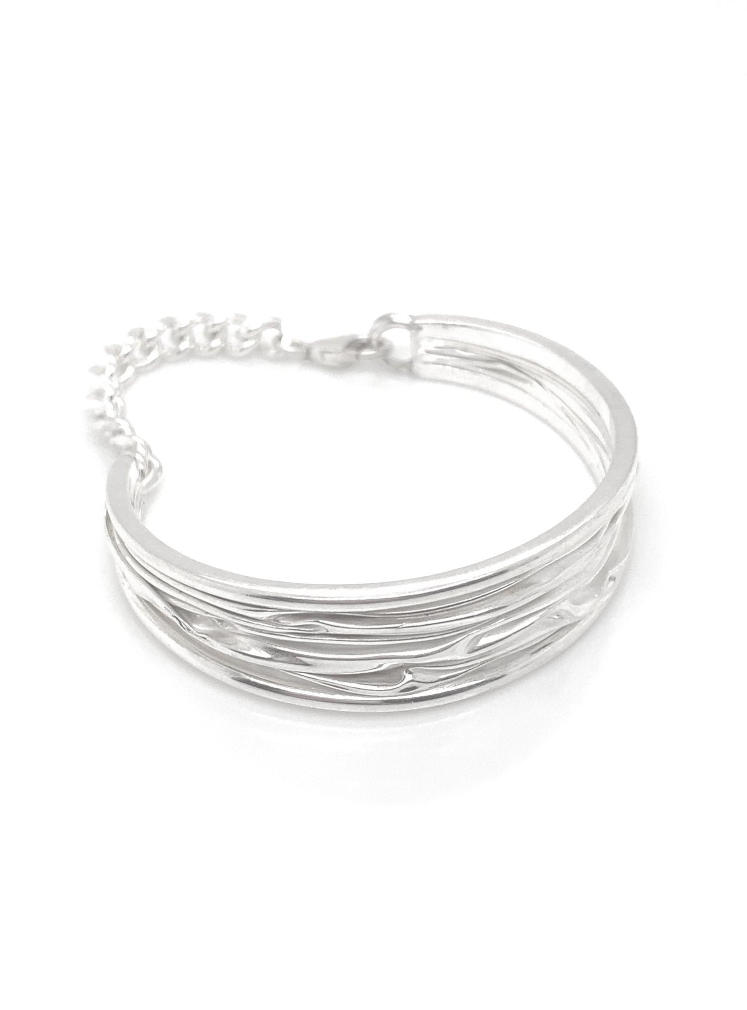 Baby Child Waves of Love Sterling Silver Cuff Bangle
