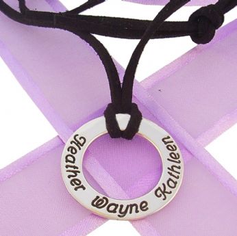 STERLING SILVER MENS and UNISEX 28mm CIRCLE OF LIFE PERSONALISED NAME DESIGN -28mm-J710BK_100