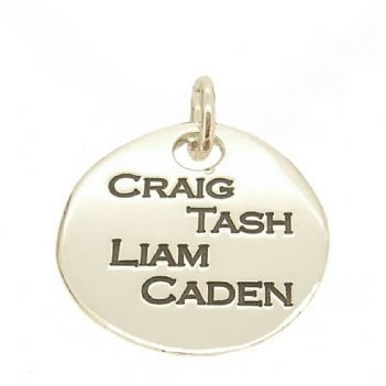 27mm UNISEX TABLET PERSONALISED FAMILY NAME MESSAGE PENDANT