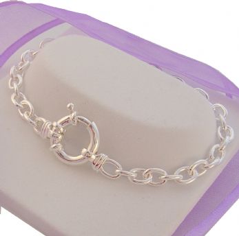 STERLING SILVER 6mm CABLE BOLT RING BRACELET -BLET_SS_CA150