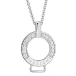 PASTICHE STERLING SILVER CZ 23.5mm CHARM PENDANT ENHANCER DROP 75CM CABLE NECKLACE QJ003CZ_75