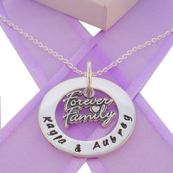 28mm CIRCLE OF LIFE PERSONALISED FAMILY FOREVER CHARM NAME PENDANT NECKLACE -28mmFP136-TI-09710-CA40