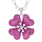 PASTICHE STERLING SILVER 33mm PINK ENAMEL FLOWER PENDANT NECKLACE P736PK_50