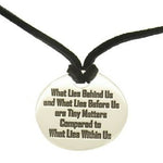 27mm UNISEX TABLET PERSONALISED FAMILY NAME MESSAGE PENDANT BLACK SUEDE NECKLACE