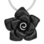 PASTICHE MIX n MATCH STERLING SILVER 31mm BLACK ROSE PENDANT NECKLACE MJ029BK_40