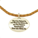 27mm UNISEX TABLET PERSONALISED FAMILY NAME MESSAGE PENDANT LEATHER NECKLACE