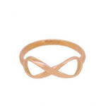 9CT ROSE GOLD 7mm x 18mm INFINITY SYMBOL DESIGN CHARM RING