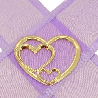 9CT GOLD TRILOGY OF HEARTS CHARM PENDANT - KB124-9Y