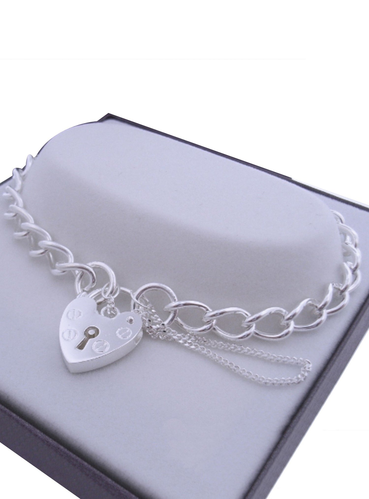 Traditional Curb Padlock Bracelet Sterling Silver 6x9mm