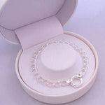 12g STERLING SILVER 13mm BOLT RING CURB BRACELET 19.5cm
