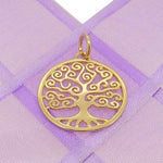 9CT GOLD 20mm FAMILY TREE OF LIFE CHARM PENDANT -KB123-9Y
