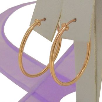 9CT ROSE GOLD 1.5mm GYPSEY HOOP EARRINGS