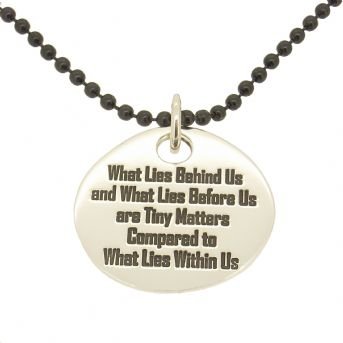 27mm UNISEX TABLET PERSONALISED FAMILY NAME MESSAGE PENDANT BLACK STEEL BALL CHAIN