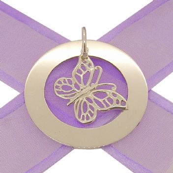 37mm CIRCLE OF LIFE PERSONALISED NAME BUTTERFLY PENDANT -37mm-KB45