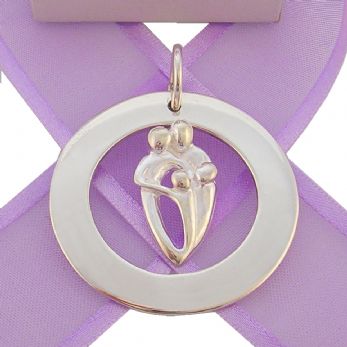 37mm CIRCLE OF LIFE PERSONALISED NAME FAMILY of FOUR PENDANT -37mm-KB56-KB50