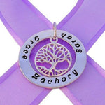 37mm CIRCLE OF LIFE PERSONALISED TREE OF LIFE CHARM NAME PENDANT -37mm-KB48 -SS