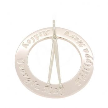 37mm PERSONALISED CIRCLE OF LIFE DRUM STICKS PENDANT