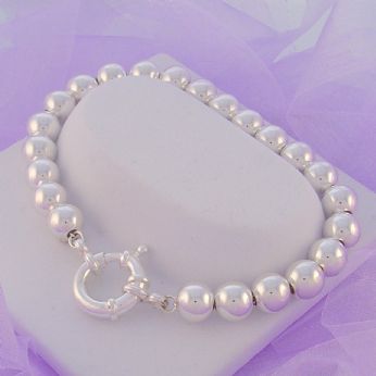 STERLING SILVER 8mm BALL BEAD BOLT RING BRACELET BLET_SS_BR-8mmBALL