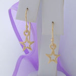 9CT GOLD 8mm OPEN STAR CHARM BALL DROP HOOK EARRINGS -9Y_ER_HR3428