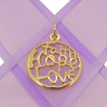 9CT GOLD FAITH HOPE LOVE CHARM PENDANT -9Y_HRkb113