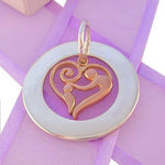 28mm CIRCLE OF LIFE PERSONALISED FAMILY NAME PENDANT & 9CT ROSE GOLD 16mm MOTHER & BABY CHILD CHARM -28mm-FP136SS-KB47-9R-NC