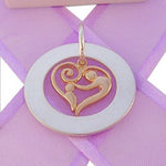 28mm CIRCLE OF LIFE PERSONALISED FAMILY NAME PENDANT & 9CT YELLOW GOLD 16mm MOTHER & BABY CHILD CHARM -28mm-FP136SS-KB47-9Y-NC