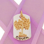 14mm x 25mm DOG TAG PERSONALISED 9CT GOLD TREE OF LIFE NAME PENDANT -14mmP-KB60-9Y