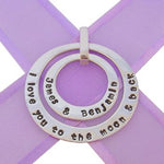 25mm & 38mm CIRCLE OF LIFE PERSONALISED LIFE NAME PENDANT -25mm-38mm-KB57-70-FBail