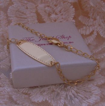 16CM BABY CHILD 9CT GOLD CURB IDENTITY BRACELET 2.3g - BLET_ID_9Y_0014