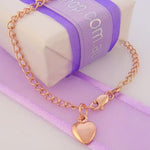 3.3g 9CT ROSE GOLD 2.8mm CURB 8mm SWEET LOVE HEART CHARM BRACELET 19cm -BLET_9R_MC-O.CURB60C-19cm