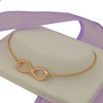 9CT ROSE GOLD 23mm INFINITY SYMBOL DESIGN CHARM PENDANT BRACELET