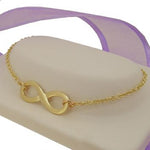 9CT YELLOW GOLD 23mm INFINITY SYMBOL DESIGN CHARM PENDANT BRACELET