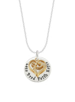 23mm Round Personalised Mother Baby Child Name Pendant Cable Necklace