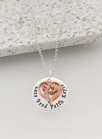 Personalised Mother Baby Name Pendant Cable Necklace in Rose Gold