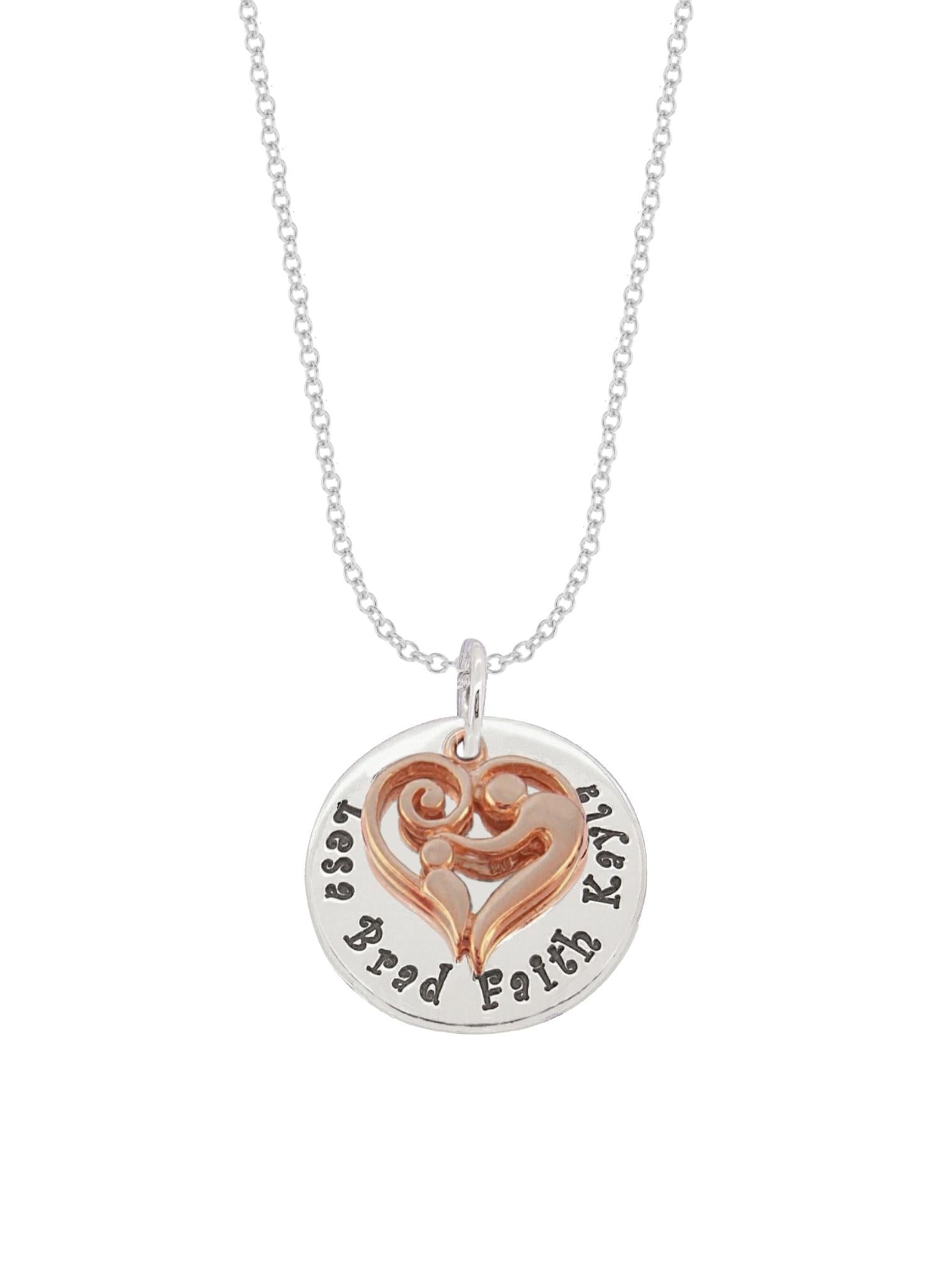 Personalised Mother Baby Name Pendant Cable Necklace in Rose Gold