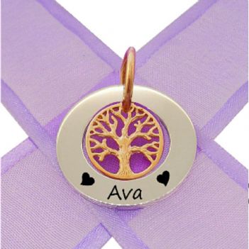 25mm CIRCLE OF LIFE PERSONALISED FAMILY NAME PENDANT NECKLACE TREE OF LIFE -25mm-KB52-9y-JR9y