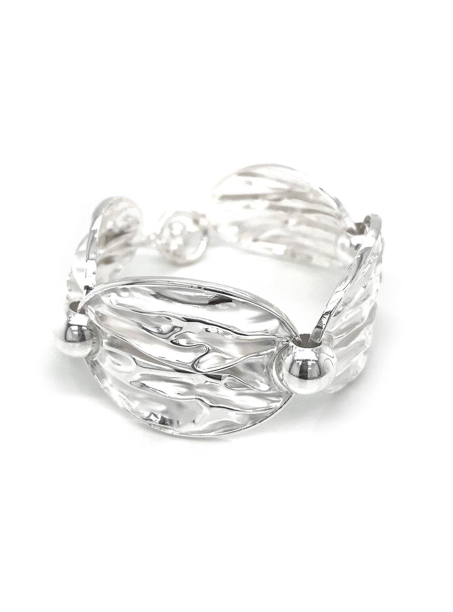 Waves of Love Sterling Silver 29mm Wide Toggle Bracelet
