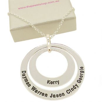 27mm & 38mm CIRCLE OF LIFE PERSONALISED LIFE NAME PENDANT NECKLACE