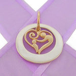 25mm CIRCLE OF LIFE PERSONALISED 9CT GOLD MOTHER BABY HEART NAME PENDANT -25mm-KB57-KB47-9Yjr