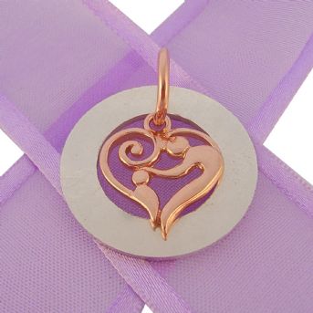 25mm CIRCLE OF LIFE PERSONALISED MOTHER BABY HEART NAME PENDANT -25mm-KB47-9Rjr