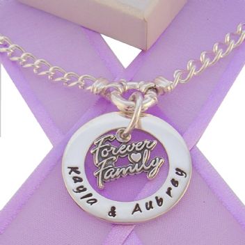 28mm CIRCLE OF LIFE PERSONALISED FOREVER FAMILY CHARM NAME PENDANT NECKLACE -28mmFP136-TI-09710-LC115