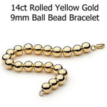 14CT ROLLED GOLD 9mm BALL BEAD BRACELET -BLET-14RG-9mmYG