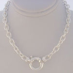 STERLING SILVER 6mm CABLE BOLT RING NECKLACE -NLET_SS_CA150