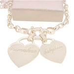 22mm and 19mm PERSONALISED LOVE HEART NAME PENDANT OVAL BELCHER NECKLACE