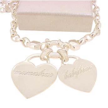 22mm and 19mm PERSONALISED LOVE HEART NAME PENDANT OVAL BELCHER NECKLACE