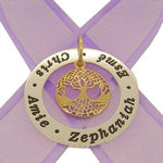 37mm CIRCLE OF LIFE PERSONALISED NAME 9CT GOLD CELTIC TREE of LIFE PENDANT -37mm-KB56-KB53-9Y